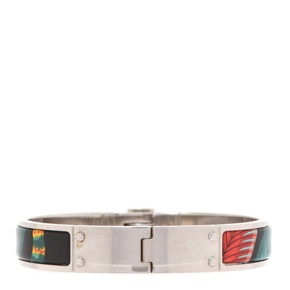 Hermes Enamel Printed Narrow Charniere Savana Dance Hinged Bracelet S Futurisme 3 of 7