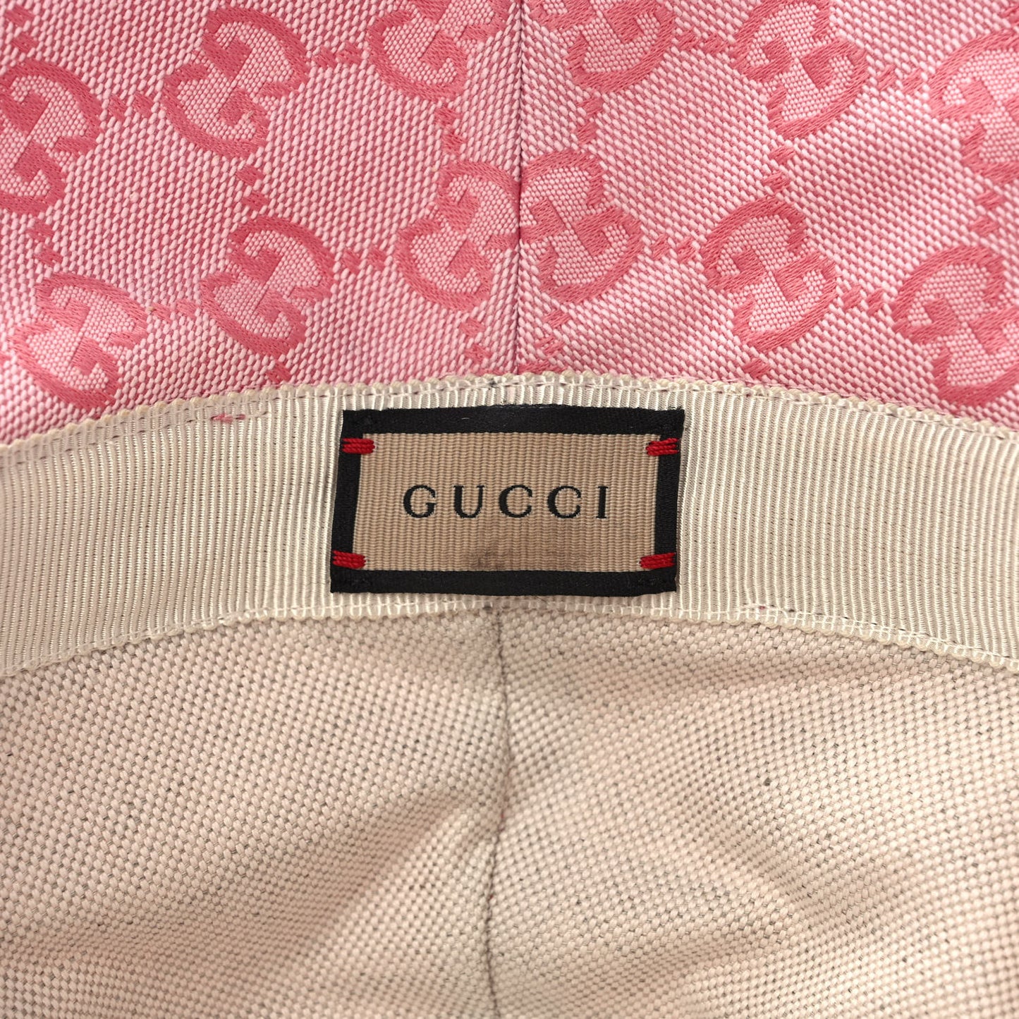 Monogram Textured Dollar Calfskin GG Jago Bucket Hat M Soft Cotton Candy Dark Cotton Candy