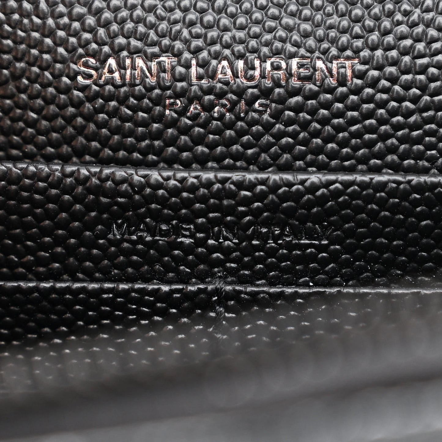 Grain De Poudre Matelasse Chevron Monogram Monochrome Envelope Chain Wallet Black