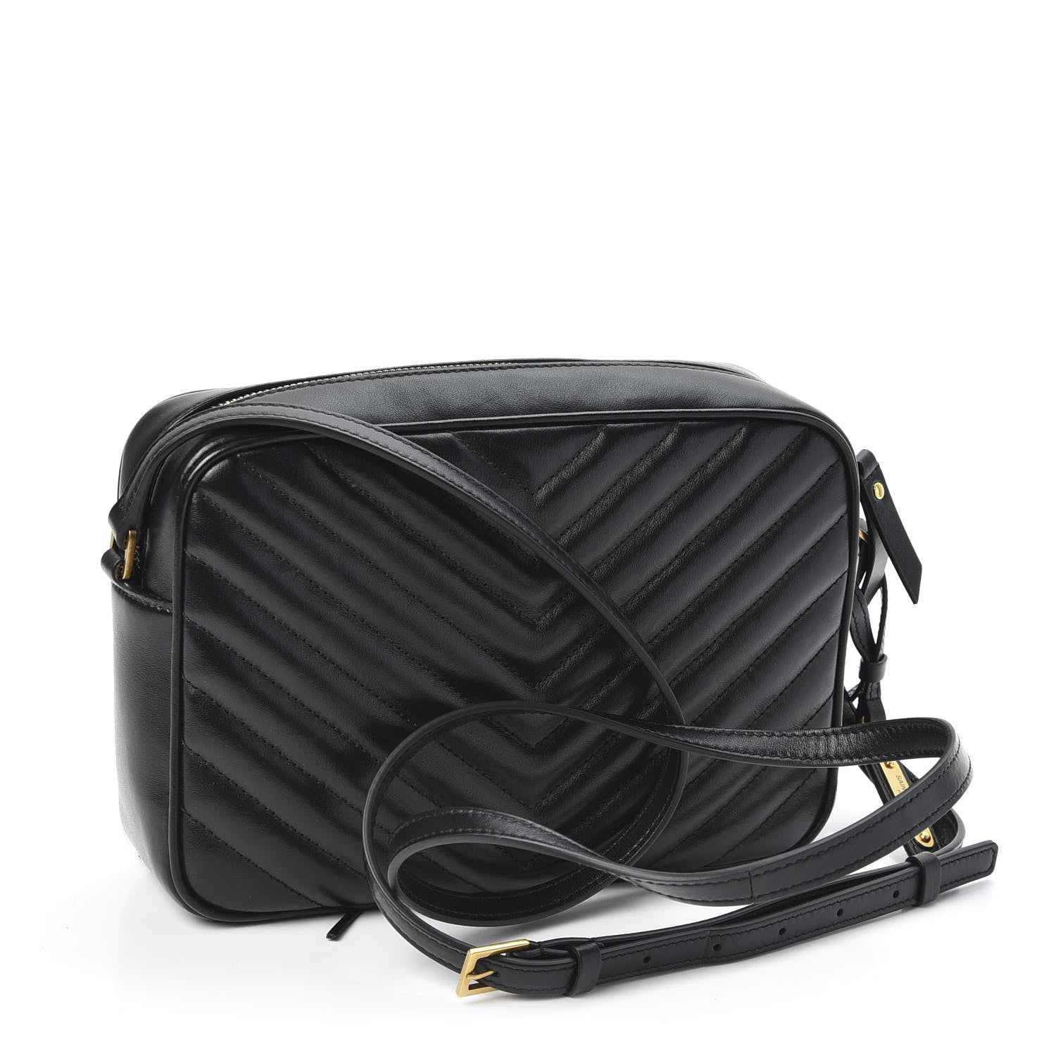 Saint Laurent Calfskin Matelasse Monogram Lou Camera Bag Black 2 of 9