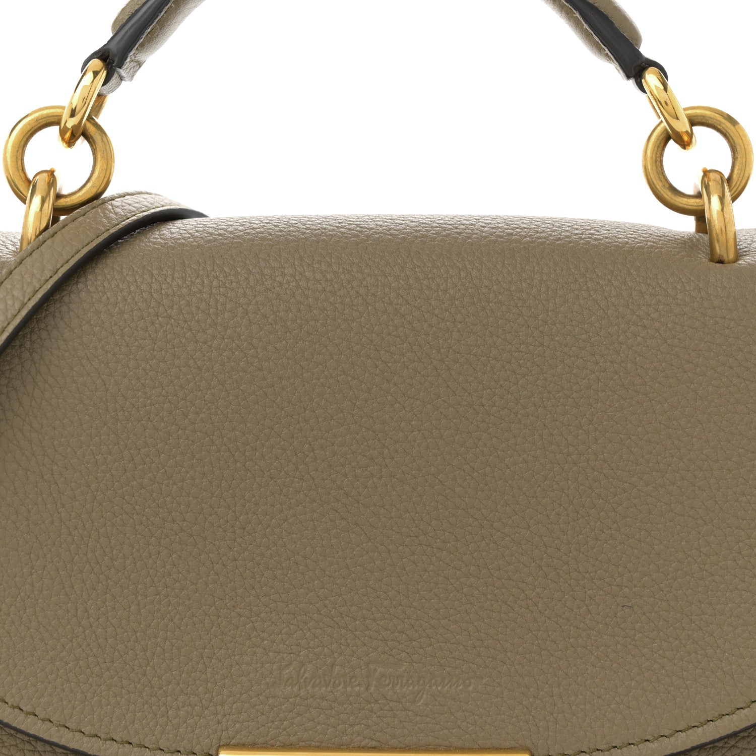 Salvatore Ferragamo Calfskin Small Margot Top Handle Satchel Verde Olivo 8 of 10