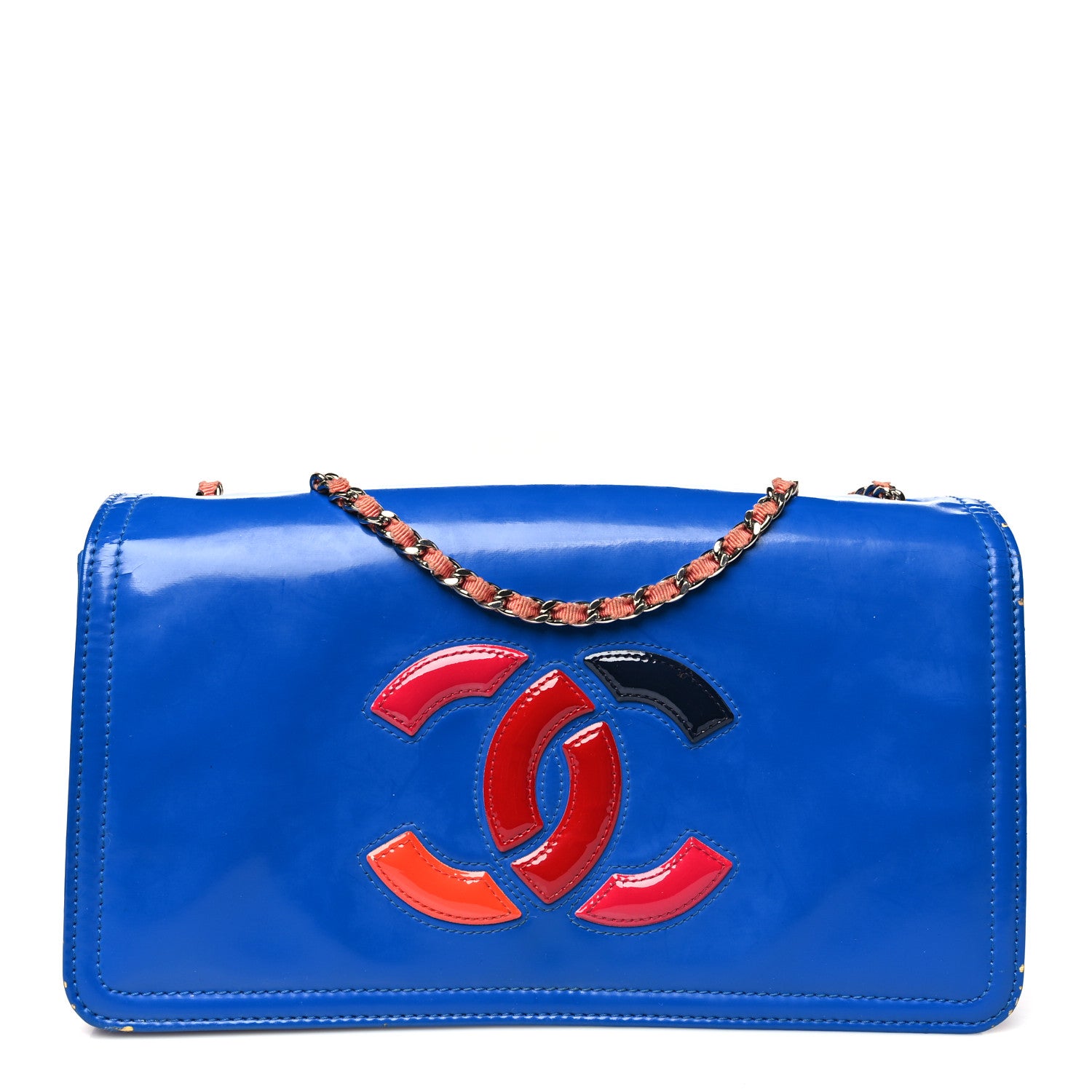 Chanel Vinyl Small Lipstick Flap Bag Blue Multicolor 1 of 13