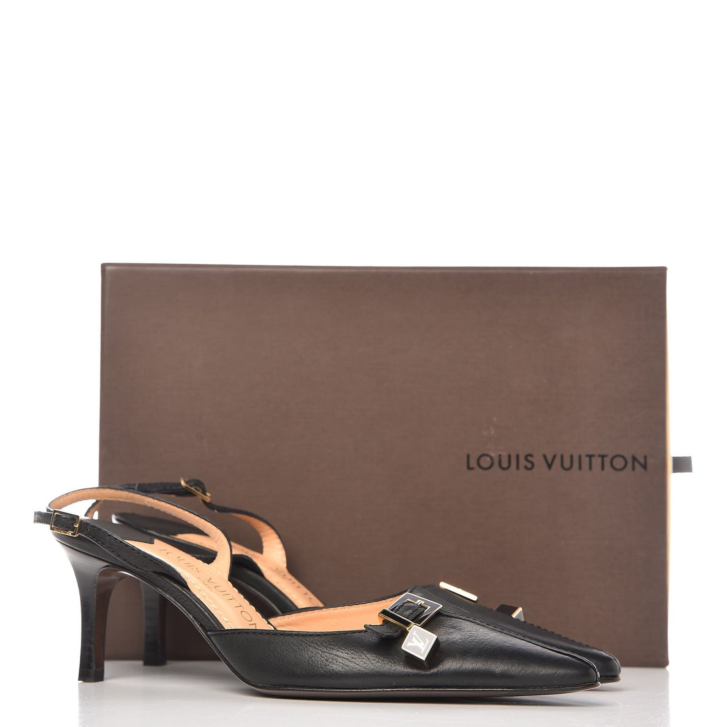 Calfskin Slingback Dice Pumps 38 Black