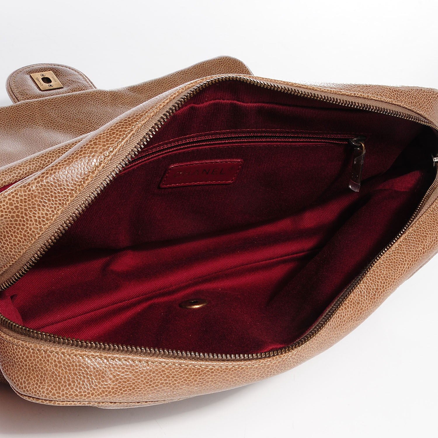 Chanel Crumpled Grained Calfskin Large Shiva Flap Beige 5 of 8