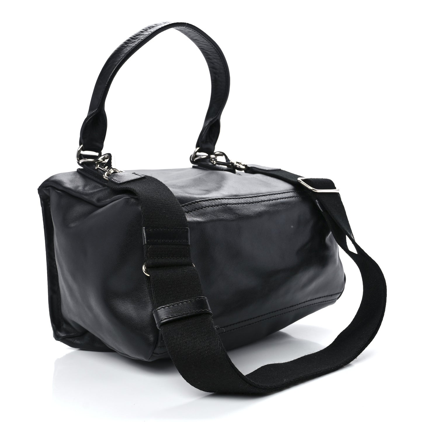 Calfskin Medium Pandora Logo Strap Black