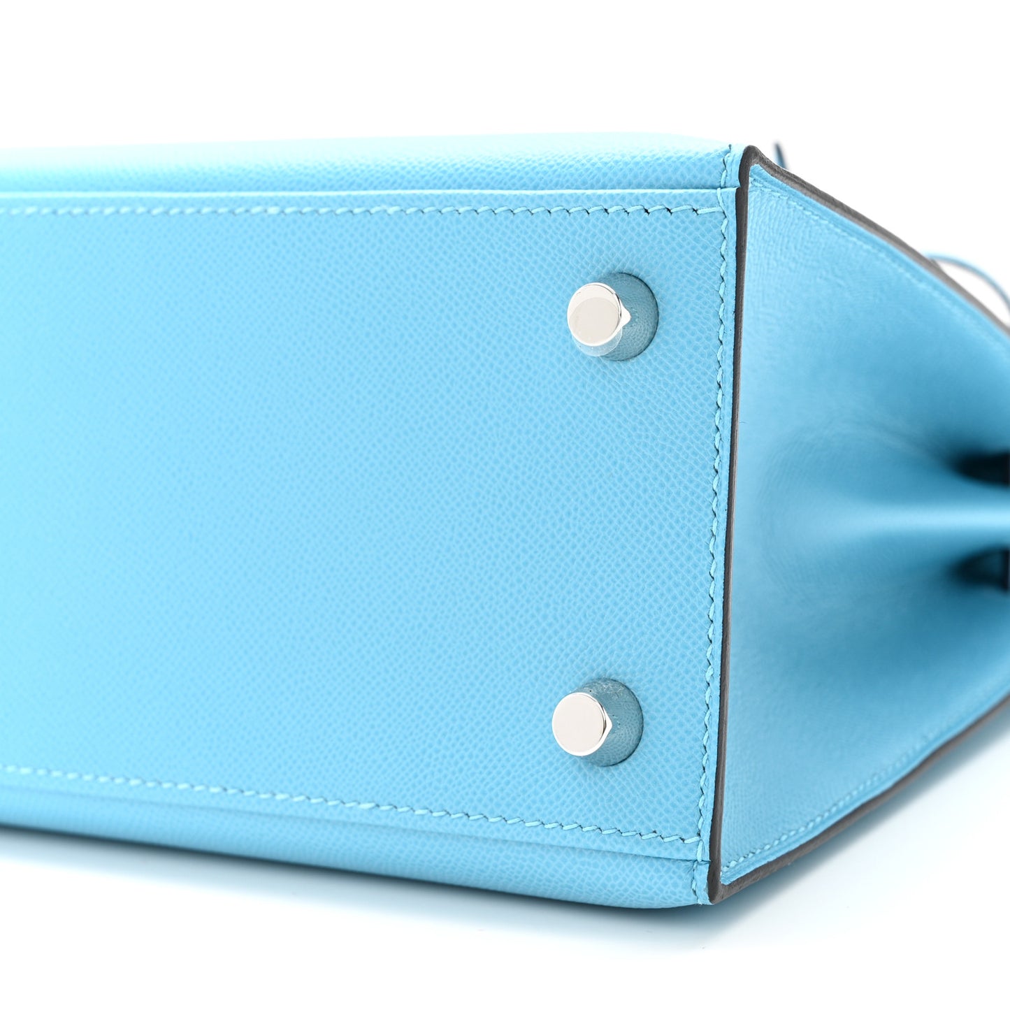 Madame Calfskin Verso Kelly Sellier 25 Bleu Du Nord Cuivre