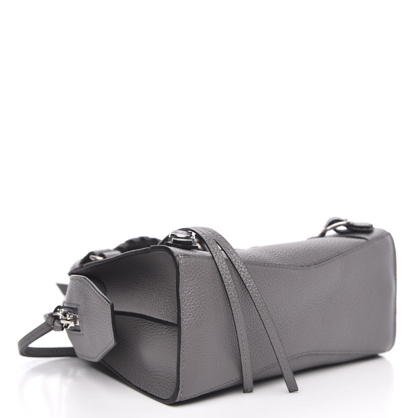 Grained Calfskin Neo Classic Silver Hardware Mini City Dark Grey