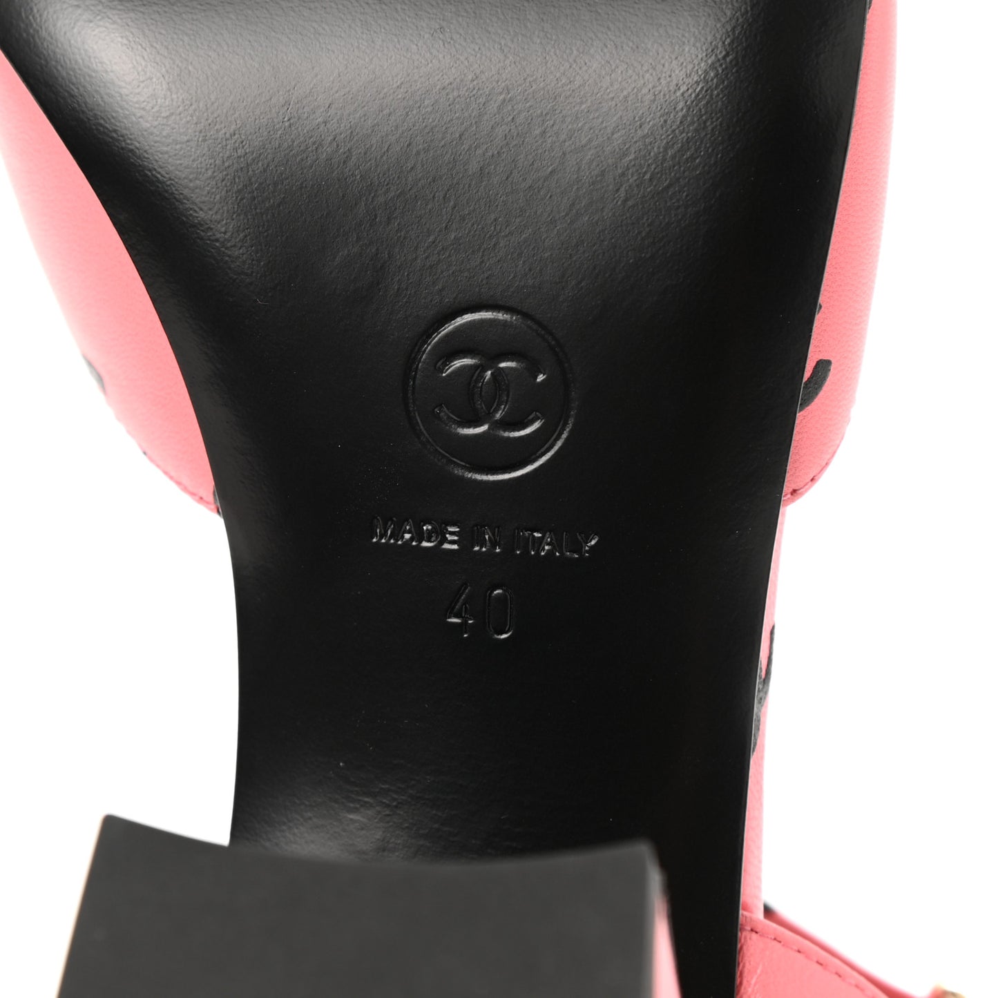 Printed Lambskin CC Sandals 40 Pink Black