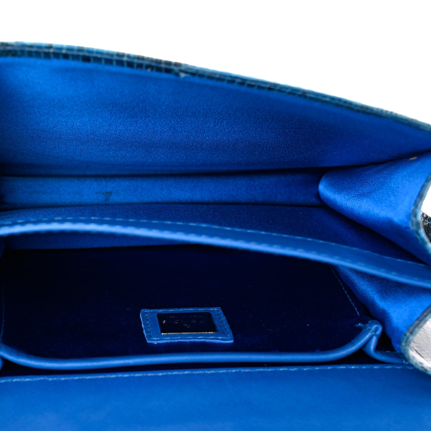 Iridescent Lizard Shoulder Bag Blue