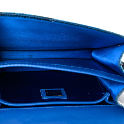Fendi Iridescent Lizard Shoulder Bag Blue 5 of 11