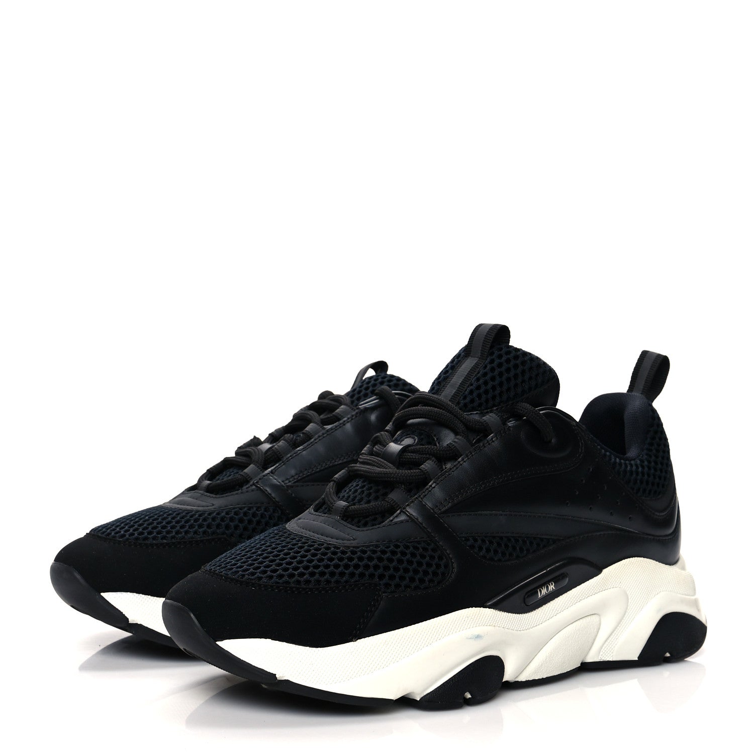 Christian Dior Technical Mesh Calfskin Mens B22 Sneakers 42 Black 3 of 11