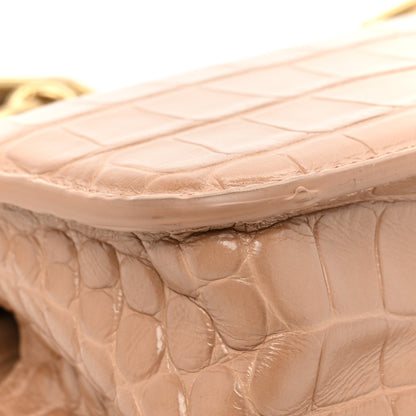Balenciaga Extra Supple Calfskin Crocodile Embossed Gossip Chain Bag XS Nude Beige 15 of 16