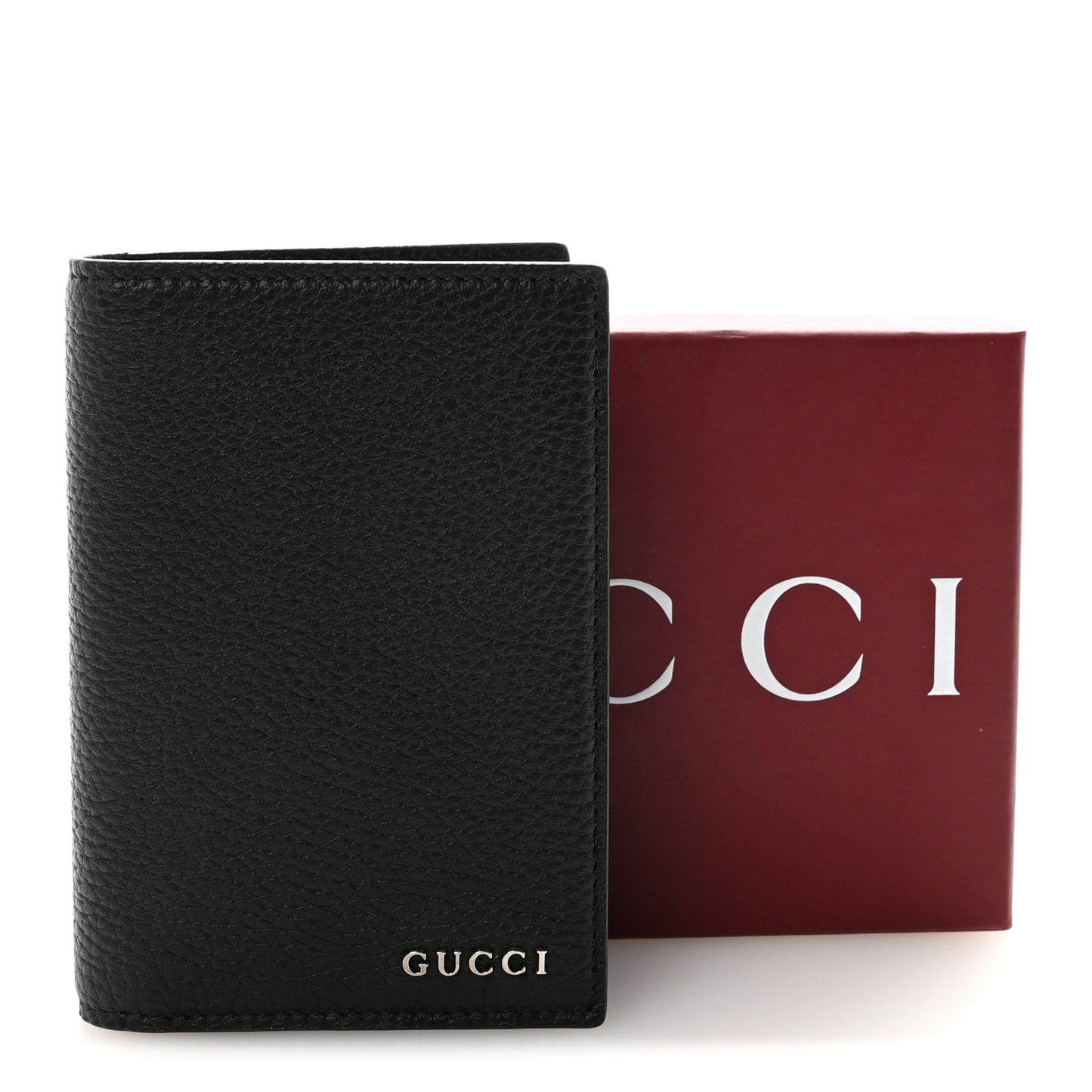 Piuma Calfskin Logo Passport Case Black