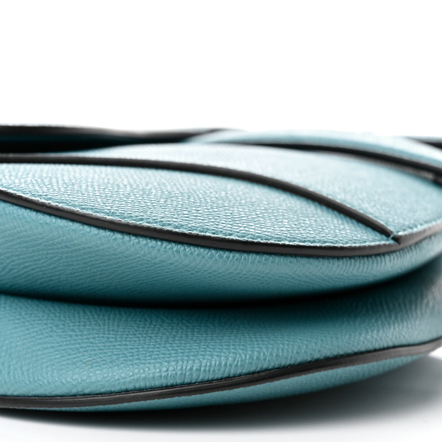Christian Dior Grained Calfskin Saddle Bag Azure Blue 9 of 10