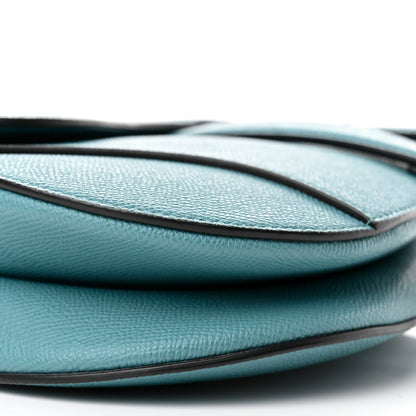 Christian Dior Grained Calfskin Saddle Bag Azure Blue 9 of 10