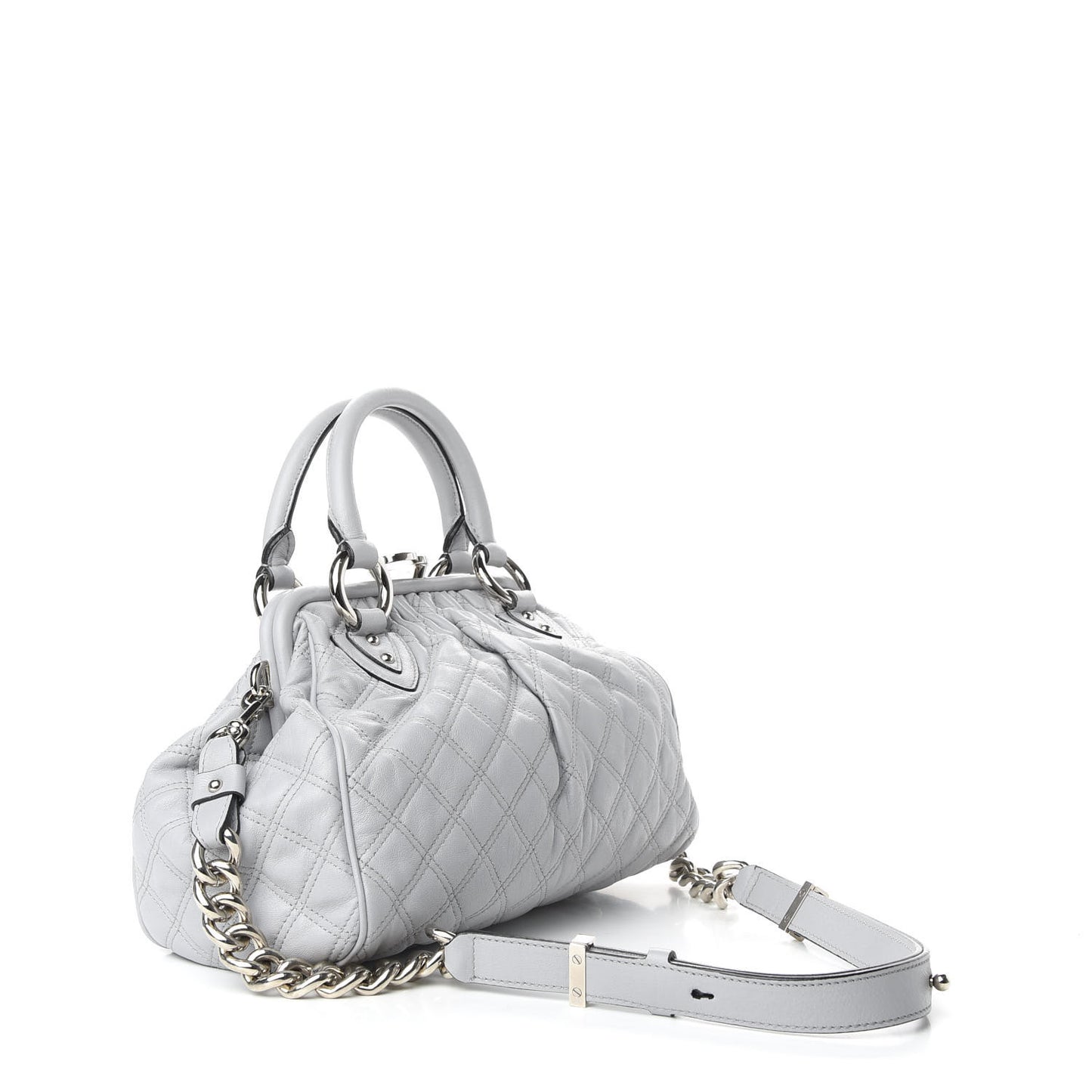 Calfskin Quilted Stam Light Gray