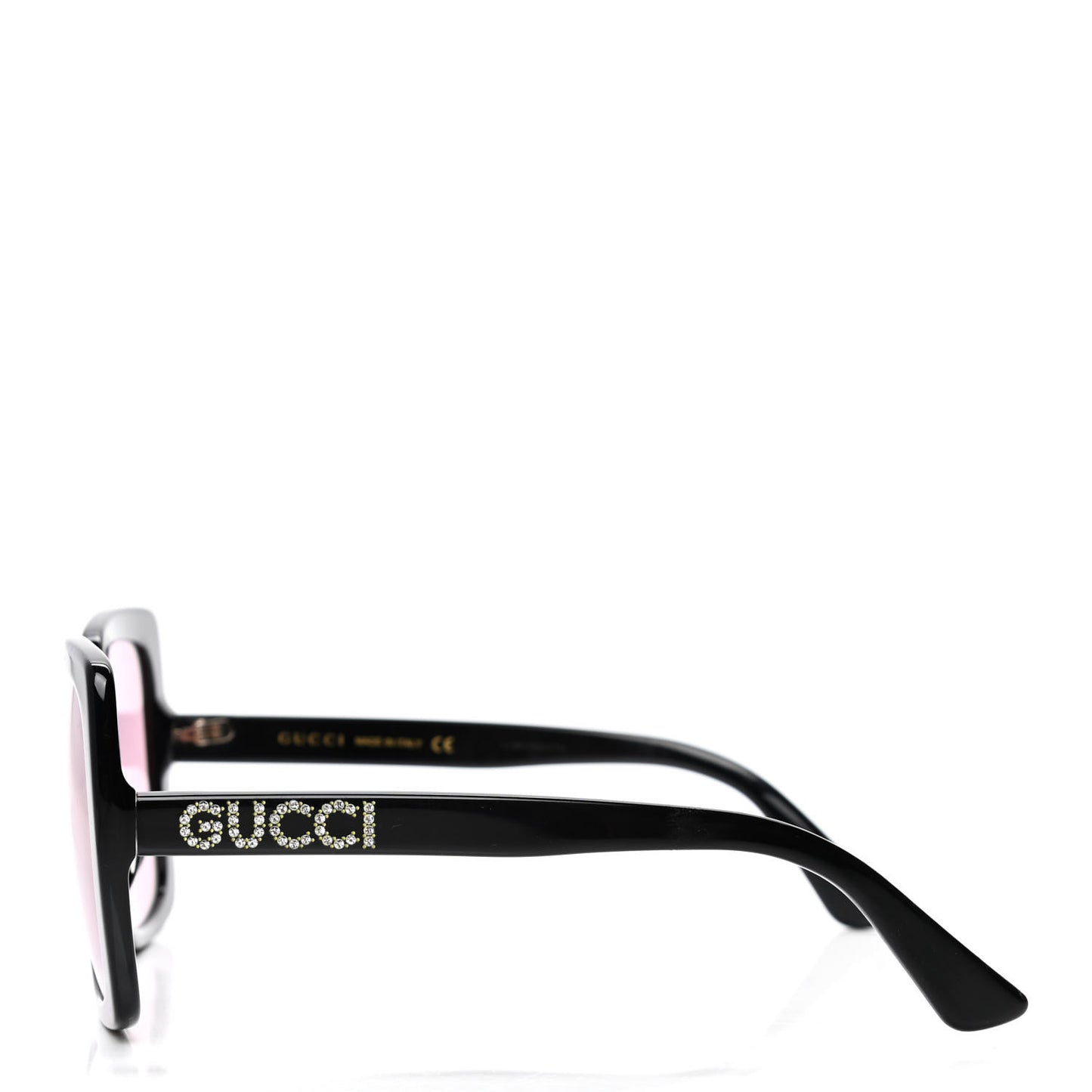 Crystal Square Frame GG Sunglasses GG0418S Black Pink