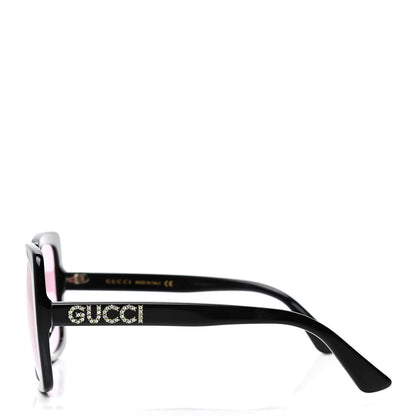 Gucci Crystal Square Frame GG Sunglasses GG0418S Black Pink 4 of 5