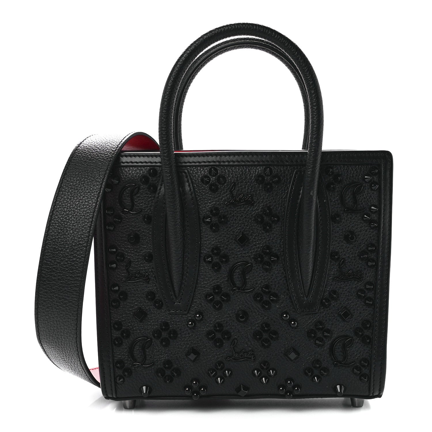 Christian Louboutin Calfskin Spikes Loubinthesky Mini Paloma Black 1 of 11