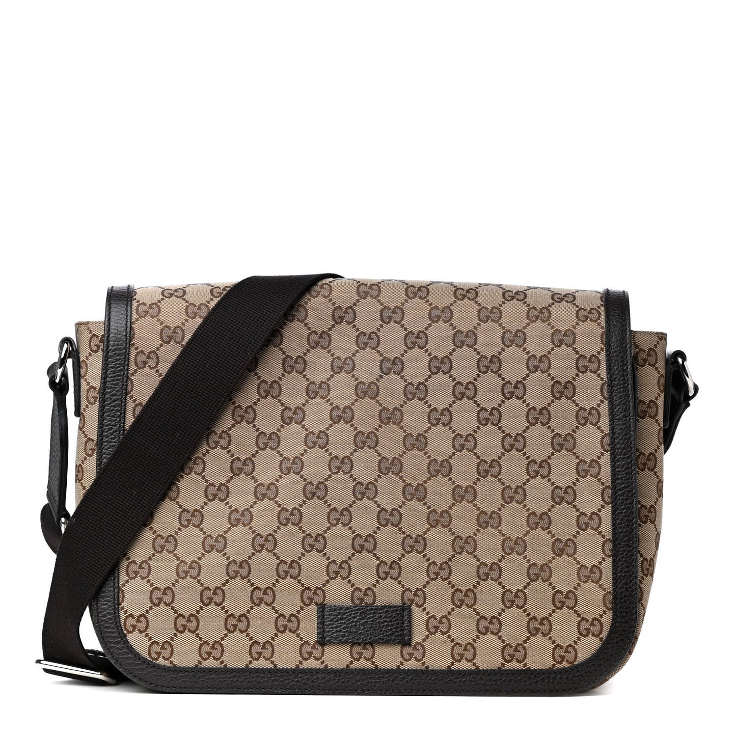 Monogram Large Flap Messenger Bag Beige Dark Brown