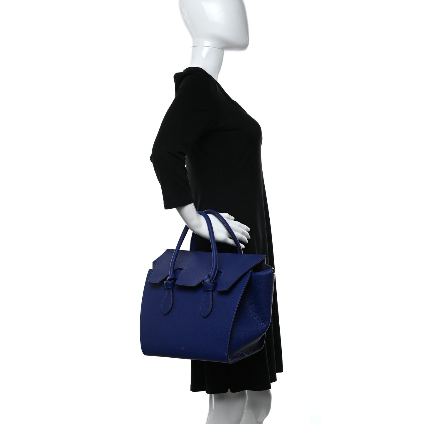 Crisped Calfskin Mini Tie Knot Tote Indigo