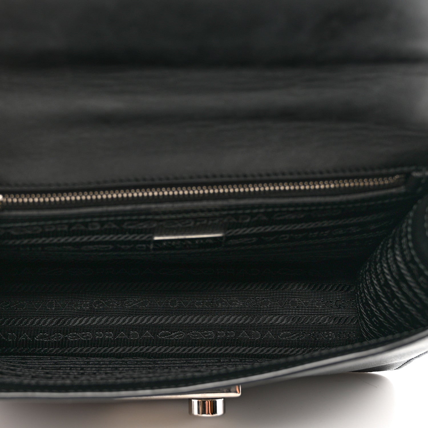 Prada Saffiano Pattina Crossbody Bag Black 5 of 10