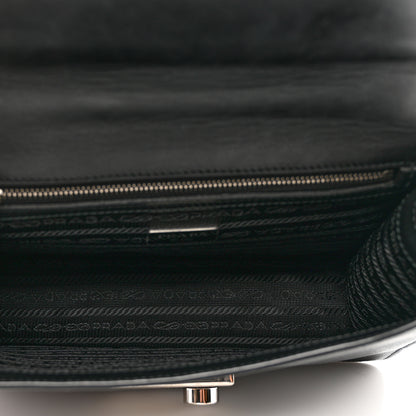 Prada Saffiano Pattina Crossbody Bag Black 5 of 10