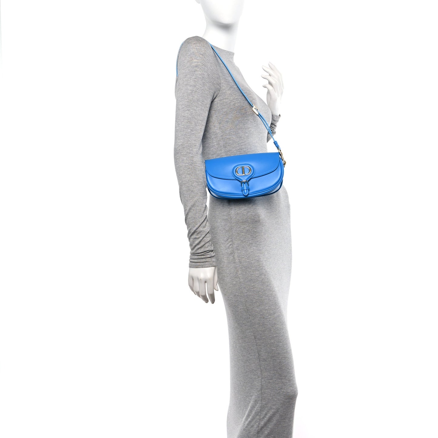 Box Calfskin East West Bobby Bag Reef Blue