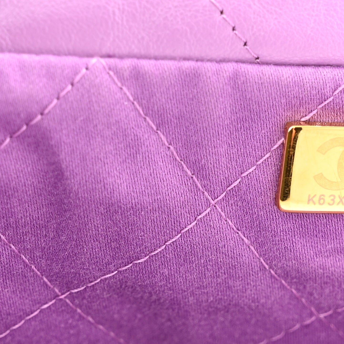 Shiny Calfskin Quilted Small Chanel 22 Purple