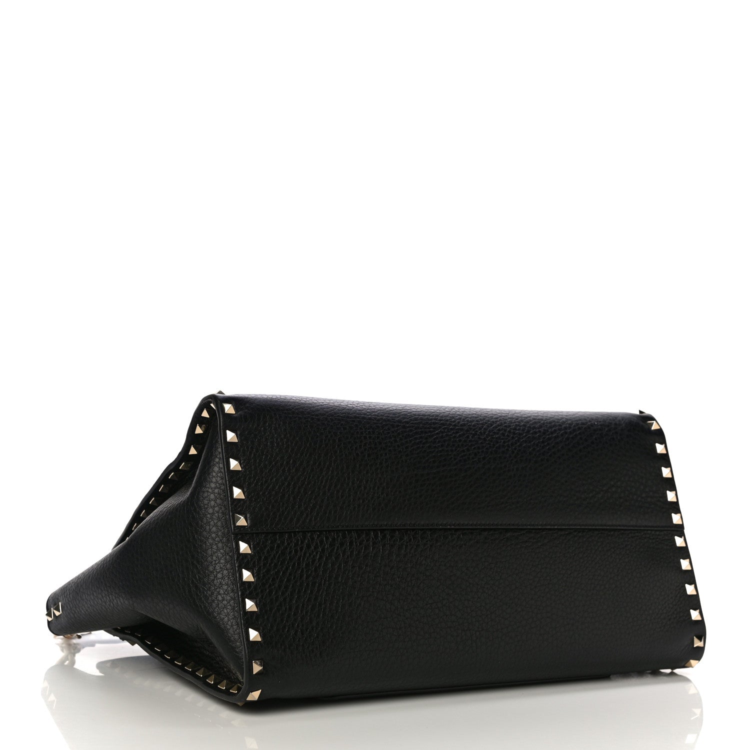 Valentino Garavani Grained Calfskin Rockstud Satchel Black 3 of 12