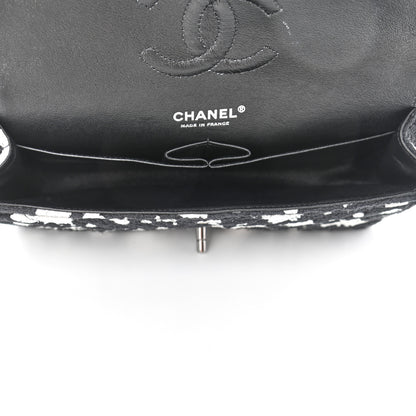 Chanel Painted Tweed Chevron Medium Double Flap Black 4 of 4