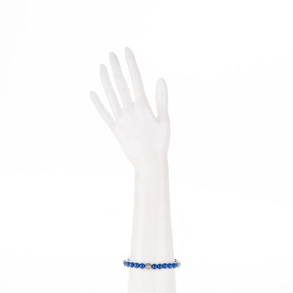 David Yurman Sterling Silver Lapis Lazuli 8mm Spiritual Beads Bracelet 2 of 5