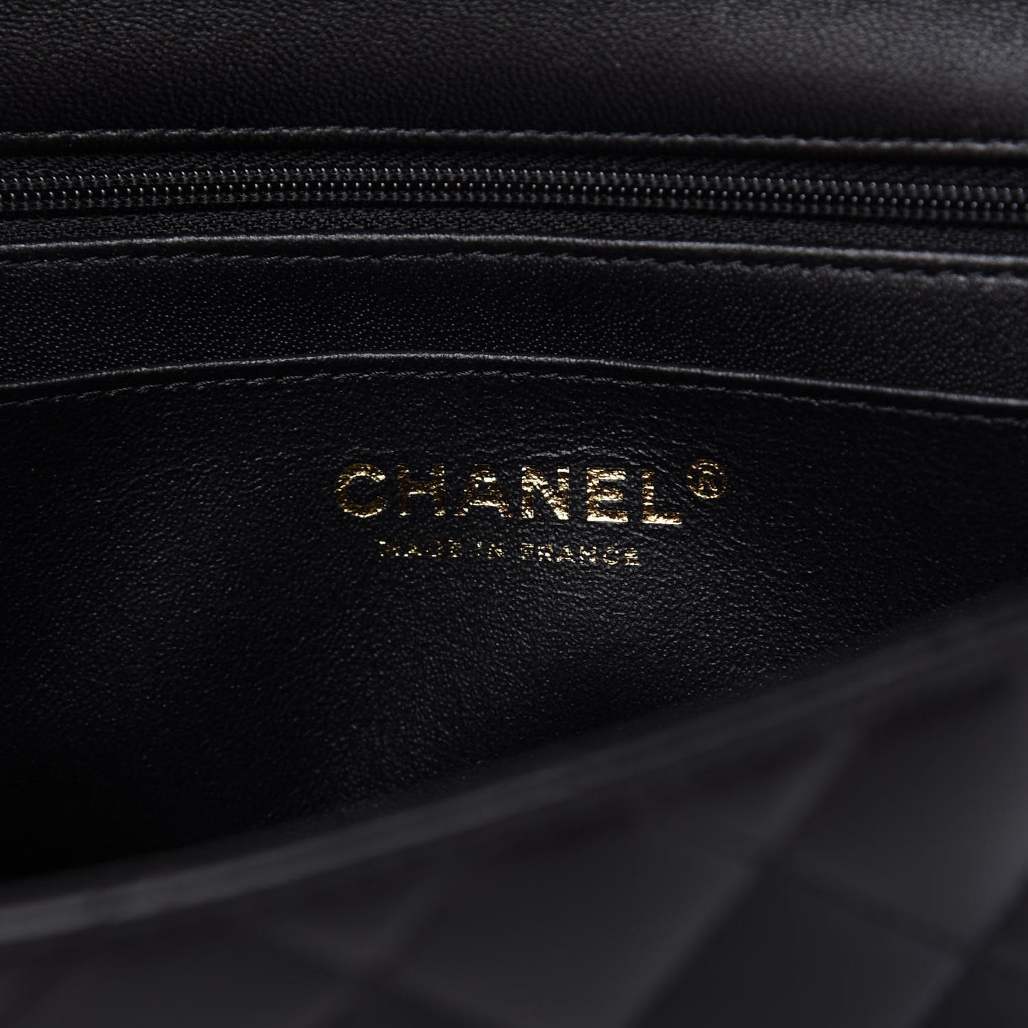 Lambskin Quilted Mini Top Handle Rectangular Flap Black