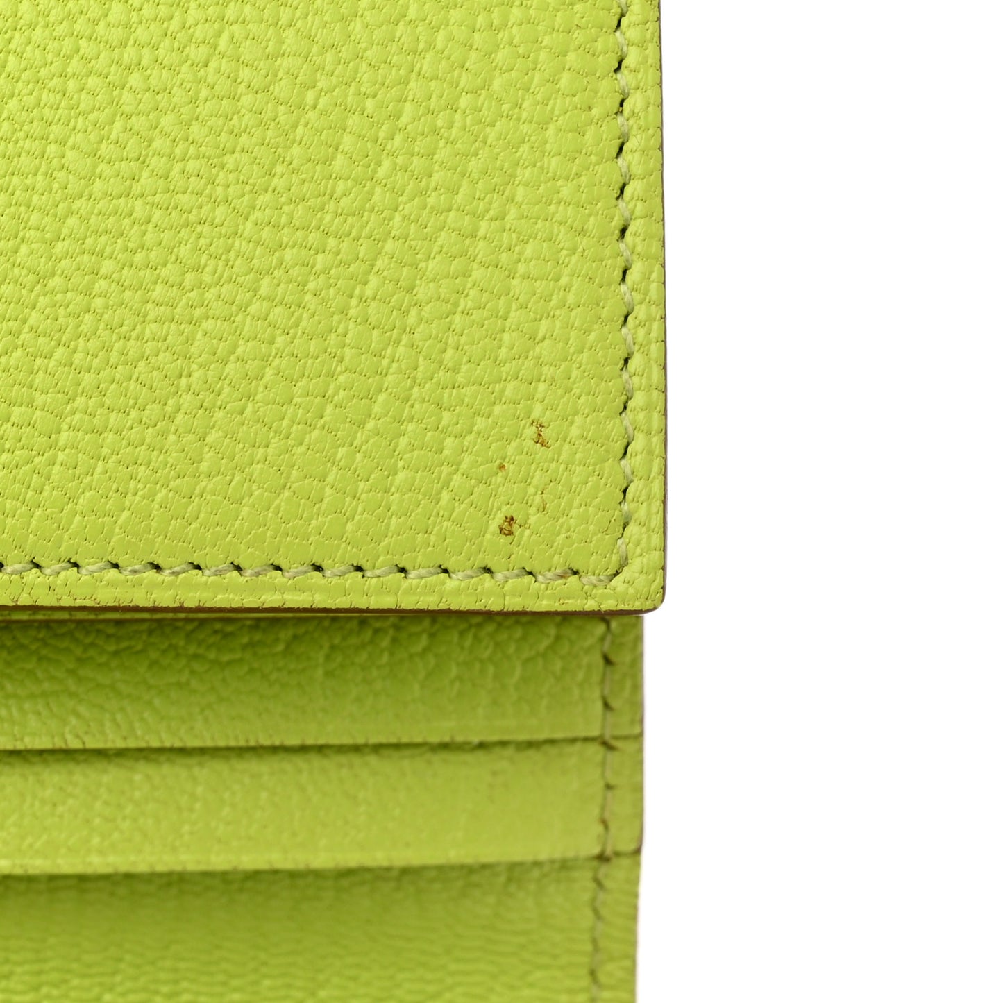Chevre Mysore Tri-Fold Bearn Wallet Lime