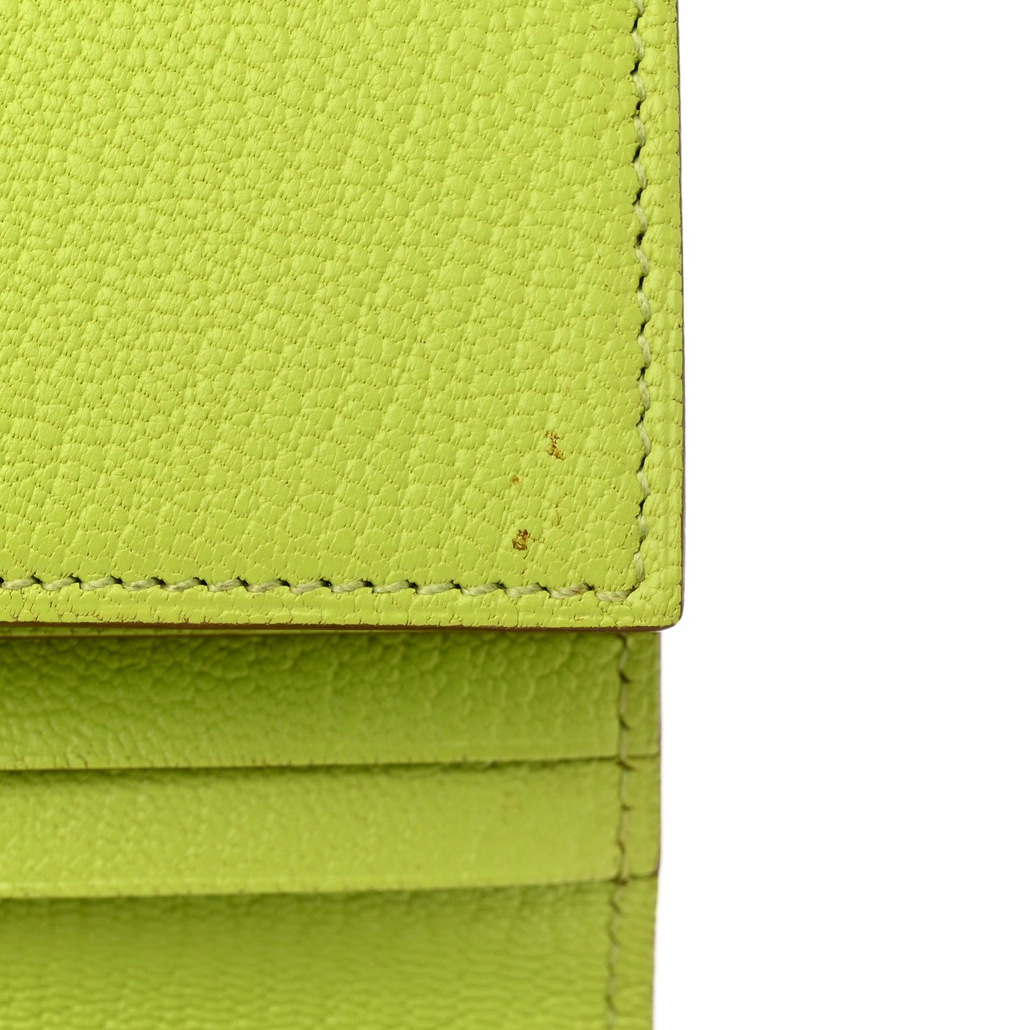 Hermes Chevre Mysore Tri-Fold Bearn Wallet Lime 12 of 15