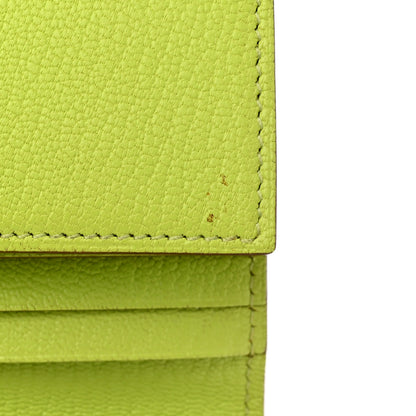 Hermes Chevre Mysore Tri-Fold Bearn Wallet Lime 12 of 15