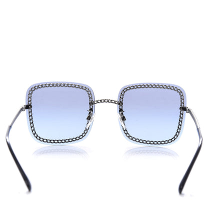 Chanel Square Removable Chain Sunglasses 4244 Blue 5 of 8