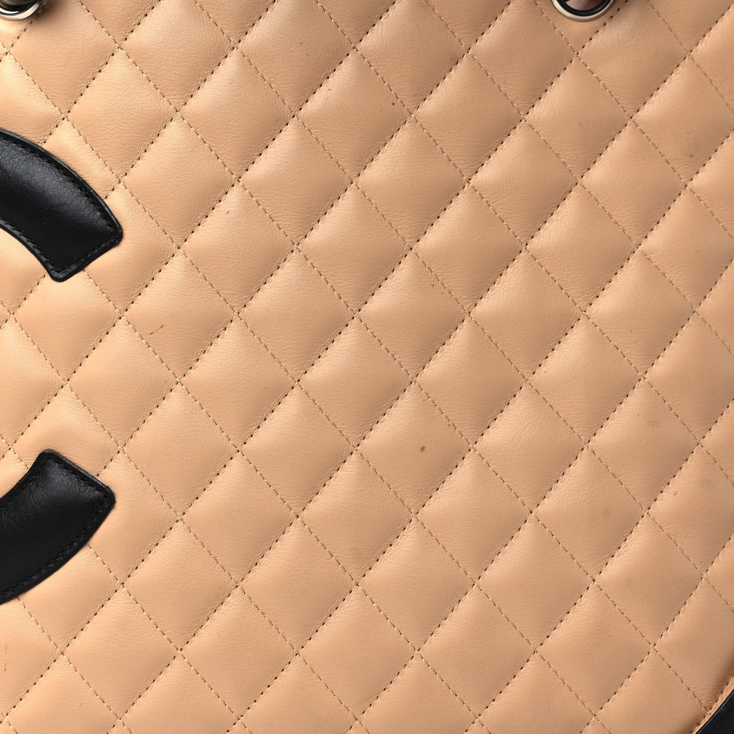 Chanel Calfskin Quilted Large Cambon Tote Beige Black 10 of 11