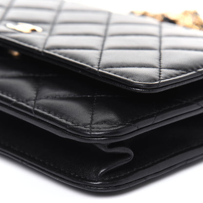 Chanel Lambskin Quilted Wallet On Chain WOC Black 11 of 15