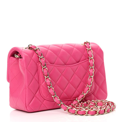 Chanel Lambskin Quilted Mini Rectangular Flap Fuchsia 3 of 20