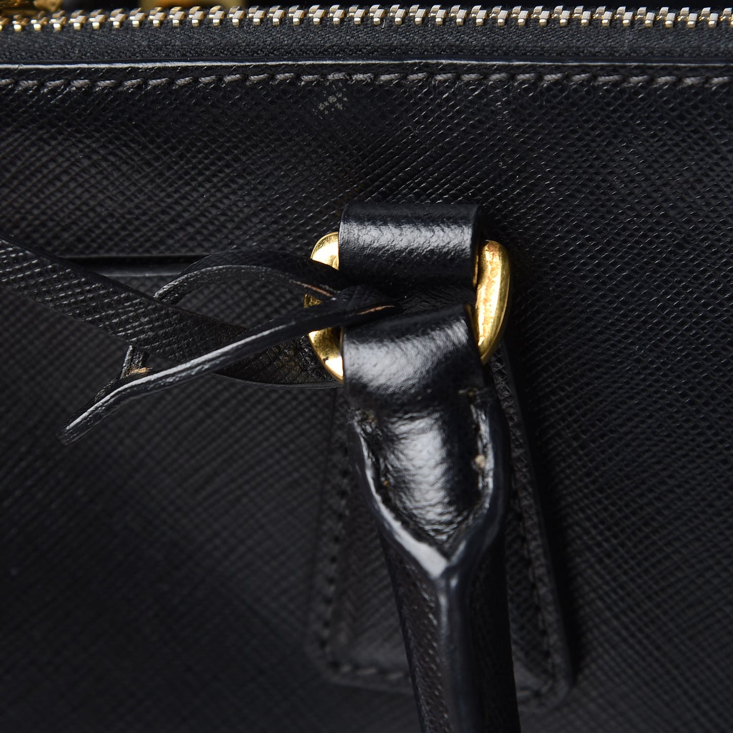 Saffiano Small Galleria Double Zip Tote Black