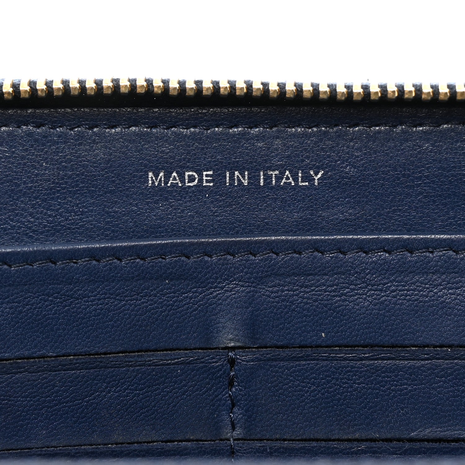 Chanel Lambskin Quilted Large Gusset Zip Around Wallet Blue Black 7 of 10