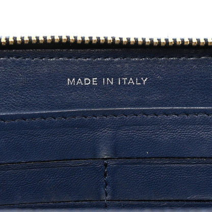 Chanel Lambskin Quilted Large Gusset Zip Around Wallet Blue Black 7 of 10