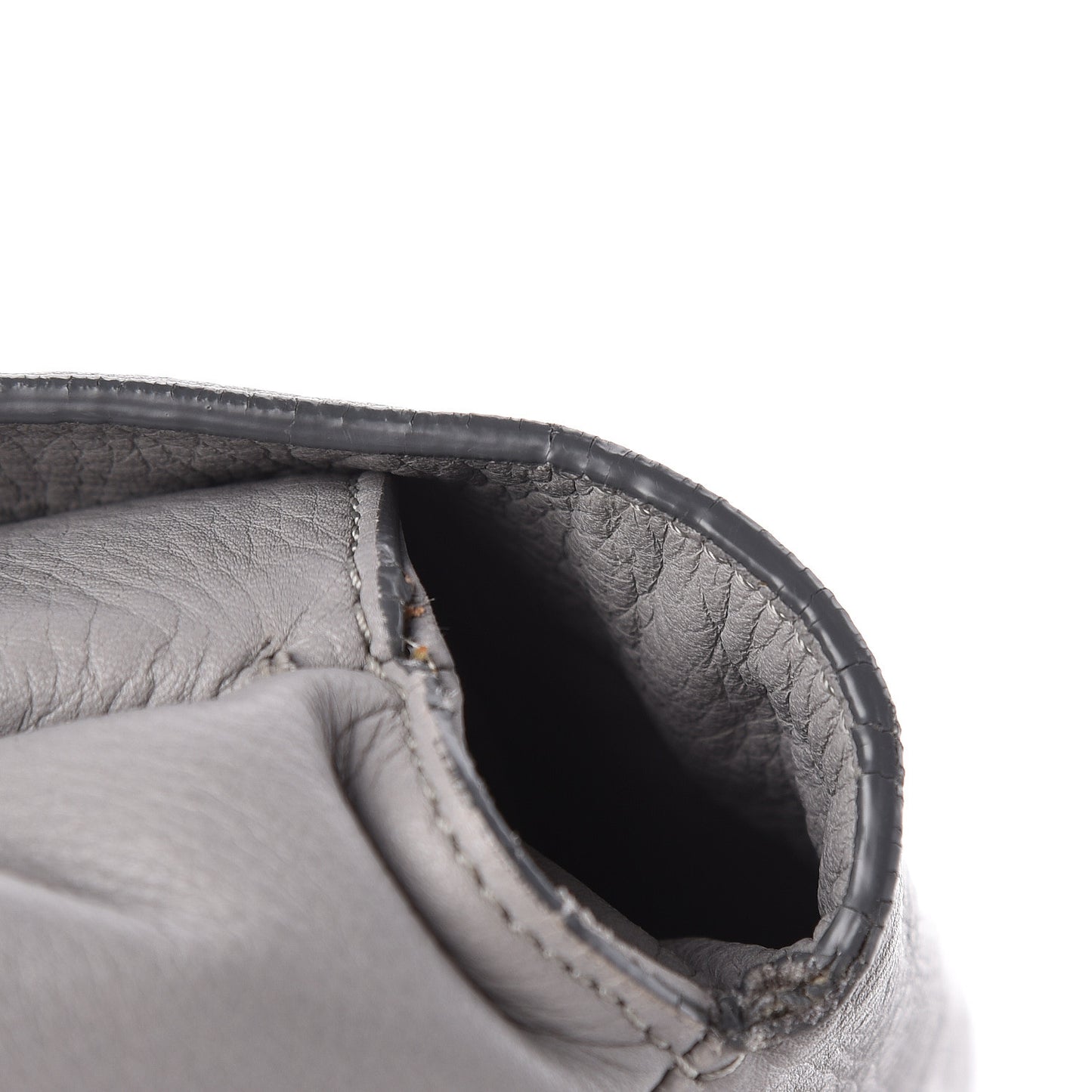 Grained Calfskin Medium Pandora Pure Flap Bag Pearl Grey