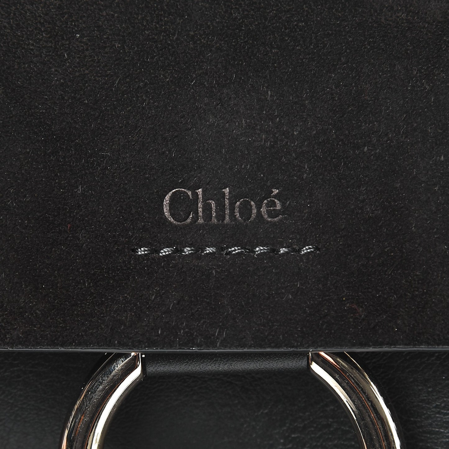 Suede Calfskin Mini Faye Bracelet Bag Black