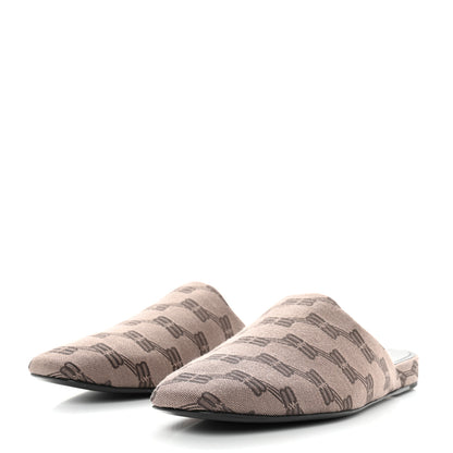 Balenciaga Jacquard BB Monogram Mens Cosy Mules 40 Dark Mink Grey Dark Brown 3 of 9