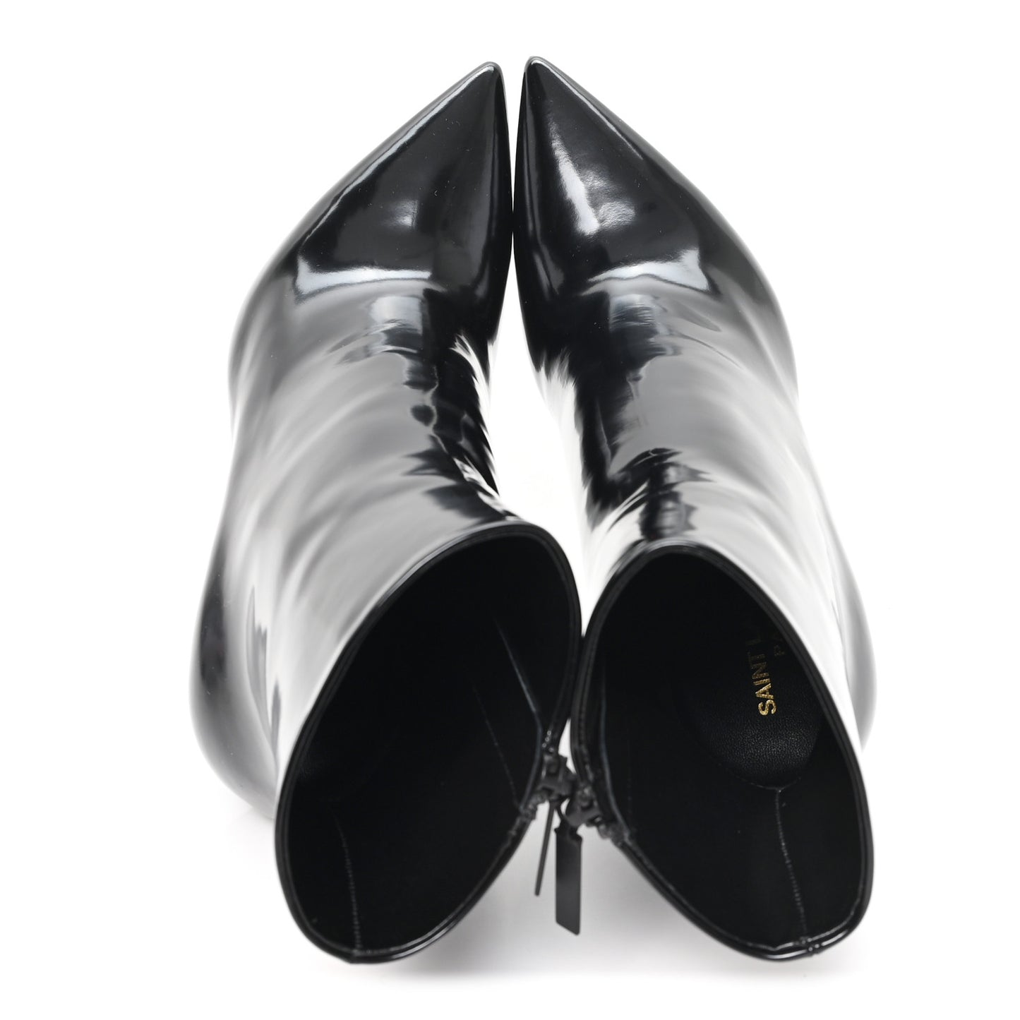 Glazed Calfskin Opyum Ankle Boots 40 Black