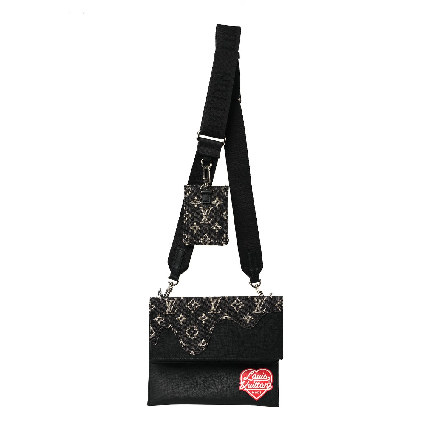 X NIGO Taurillon Monogram Denim Trio Messenger