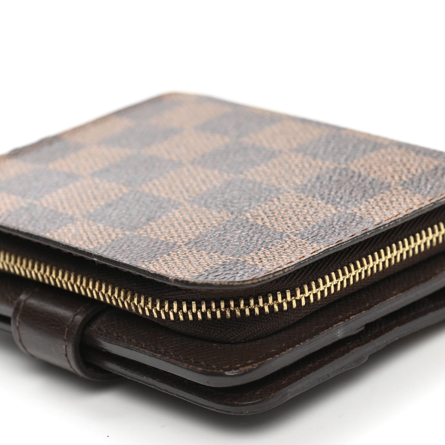 Damier Ebene Zippe Zipped Compact Wallet