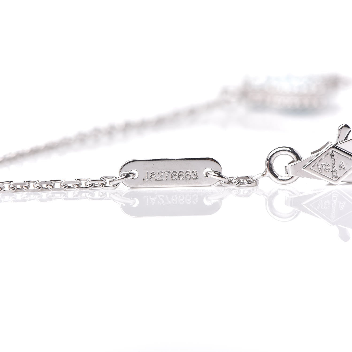 Van Cleef & Arpels 18K White Gold Turquoise Sweet Alhambra Butterfly Bracelet 6 of 7